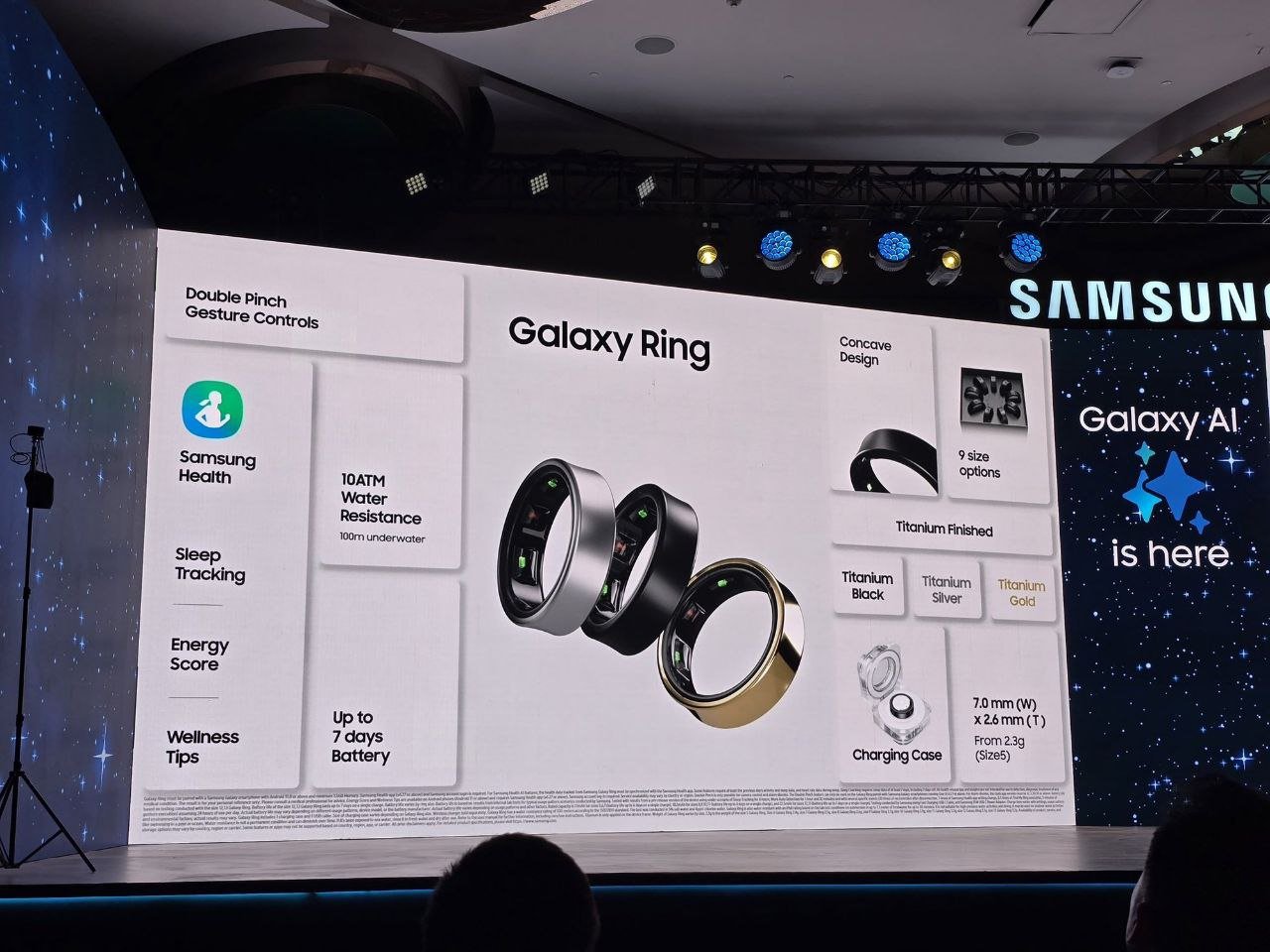 Samsung Galaxy Ring storage capacity and options